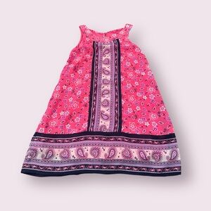 Faded Glory Girls Pink And Purple Paisley Floral Tank Top Dress Size S 6-6X